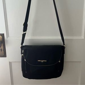 Black crossbody nylon bag